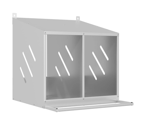 Vistu Ligzdošanas Kaste Ar 2Nodalījumiem Cinkota Sudraba Metāla Vidaxl