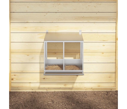 Vistu Ligzdošanas Kaste Ar 2Nodalījumiem Cinkota Sudraba Metāla Vidaxl