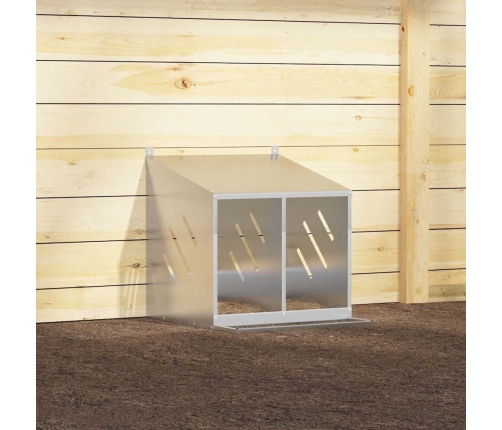 Vistu Ligzdošanas Kaste Ar 2Nodalījumiem Cinkota Sudraba Metāla Vidaxl