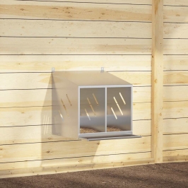 Vistu Ligzdošanas Kaste Ar 2Nodalījumiem Cinkota Sudraba Metāla Vidaxl