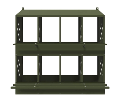 Vistu Ligzdošanas Kaste Ar 8 Nodalījumiem Olīvzaļa Metāla Vidaxl