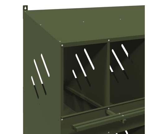 Vistu Ligzdošanas Kaste Ar 8 Nodalījumiem Olīvzaļa Metāla Vidaxl