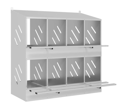 Vistu Ligzdošanas Kaste Ar 8Nodalījumiem Cinkota Sudraba Metāla Vidaxl