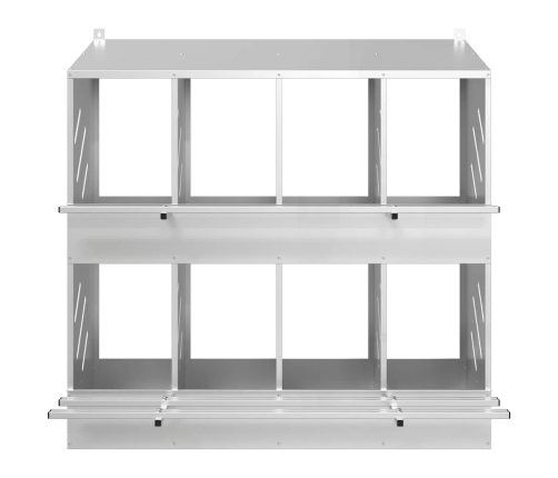 Vistu Ligzdošanas Kaste Ar 8Nodalījumiem Cinkota Sudraba Metāla Vidaxl