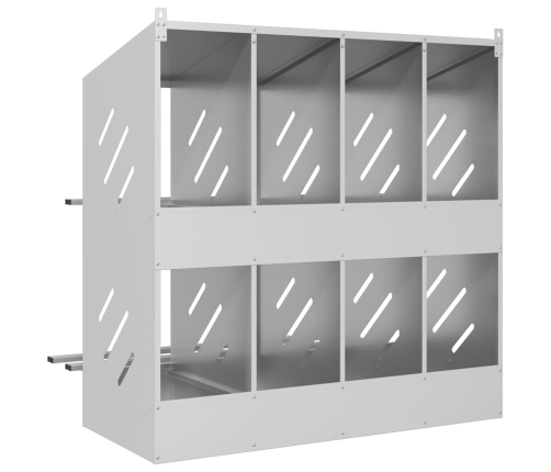 Vistu Ligzdošanas Kaste Ar 8Nodalījumiem Cinkota Sudraba Metāla Vidaxl