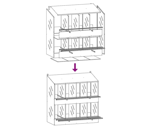Vistu Ligzdošanas Kaste Ar 8Nodalījumiem Cinkota Sudraba Metāla Vidaxl