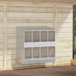 Vistu Ligzdošanas Kaste Ar 8Nodalījumiem Cinkota Sudraba Metāla Vidaxl