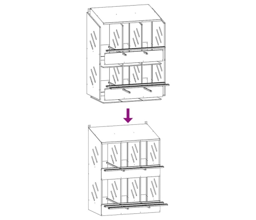 Vistu Ligzdošanas Kaste Ar 6 Nodalījumiem Olīvzaļa Metāla Vidaxl