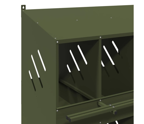 Vistu Ligzdošanas Kaste Ar 6 Nodalījumiem Olīvzaļa Metāla Vidaxl