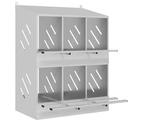 Vistu Ligzdošanas Kaste Ar 6Nodalījumiem Cinkota Sudraba Metāla Vidaxl