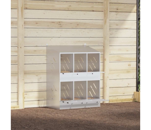 Vistu Ligzdošanas Kaste Ar 6Nodalījumiem Cinkota Sudraba Metāla Vidaxl