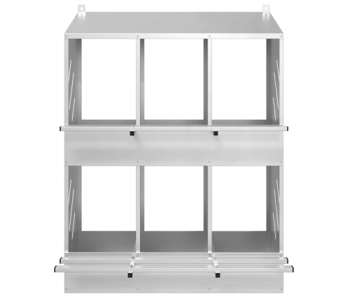 Vistu Ligzdošanas Kaste Ar 6Nodalījumiem Cinkota Sudraba Metāla Vidaxl