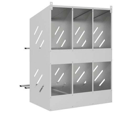 Vistu Ligzdošanas Kaste Ar 6Nodalījumiem Cinkota Sudraba Metāla Vidaxl