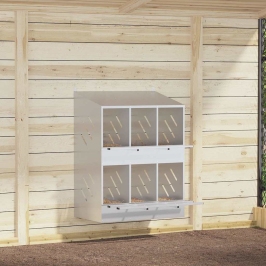 Vistu Ligzdošanas Kaste Ar 6Nodalījumiem Cinkota Sudraba Metāla Vidaxl