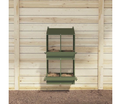 Vistu Ligzdošanas Kaste Ar 4 Nodalījumiem Olīvzaļa Metāla Vidaxl