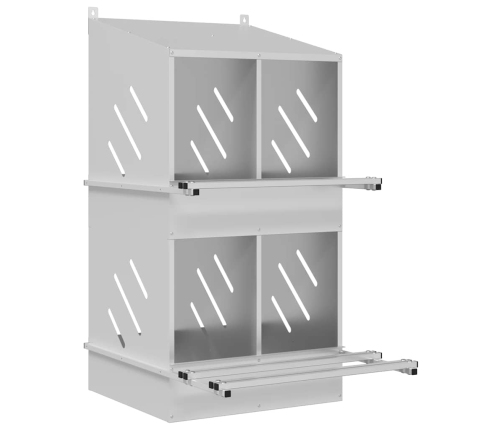 Vistu Ligzdošanas Kaste Ar 4Nodalījumiem Cinkota Sudraba Metāla Vidaxl