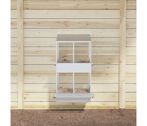 Vistu Ligzdošanas Kaste Ar 4Nodalījumiem Cinkota Sudraba Metāla Vidaxl