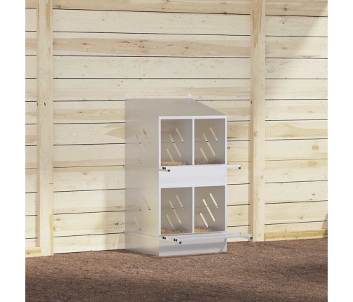 Vistu Ligzdošanas Kaste Ar 4Nodalījumiem Cinkota Sudraba Metāla Vidaxl