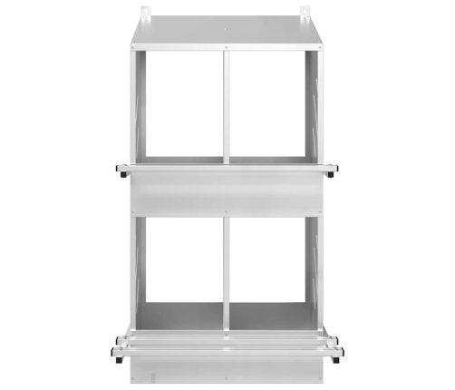 Vistu Ligzdošanas Kaste Ar 4Nodalījumiem Cinkota Sudraba Metāla Vidaxl