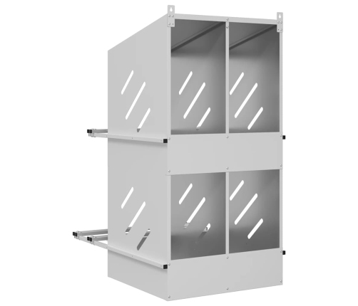 Vistu Ligzdošanas Kaste Ar 4Nodalījumiem Cinkota Sudraba Metāla Vidaxl