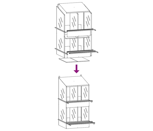 Vistu Ligzdošanas Kaste Ar 4Nodalījumiem Cinkota Sudraba Metāla Vidaxl