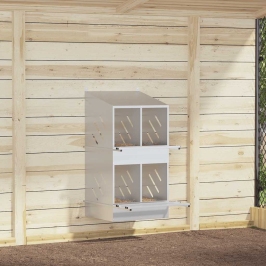 Vistu Ligzdošanas Kaste Ar 4Nodalījumiem Cinkota Sudraba Metāla Vidaxl