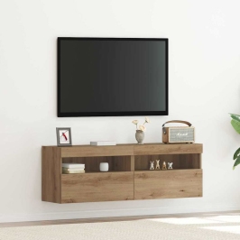 Tv Sienas Skapji Ar Led Apgaismojumu 2 Gabali Artisan Ozola 60X30X40 Cm Vidaxl