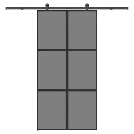 Bīdāmās Durvis Aparatūras Komplektu 102,5X205 Cm Rūdīts Stikls Vidaxl