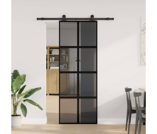 Bīdāmās Durvis Aparatūras Komplektu Rūdīts Stikls Un Alumīnijs Vidaxl