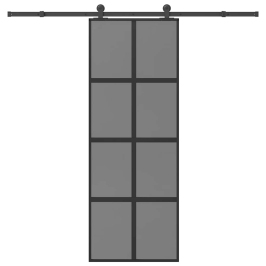 Bīdāmās Durvis Aparatūras Komplektu Rūdīts Stikls Un Alumīnijs Vidaxl