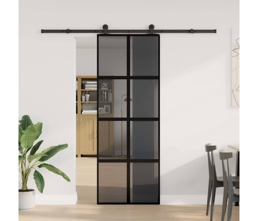 Bīdāmās Durvis Aparatūras Komplektu Rūdīts Stikls Un Alumīnijs Vidaxl