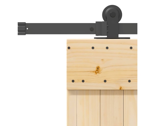 Bīdāmās Durvis Ar Stiprinājumiem, 85X210 Cm, Priedes Masīvkoks Vidaxl