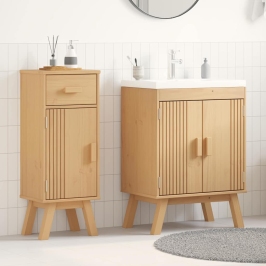 2 Daļu Vannasistabas Mēbeļu Komplekts No Solidā Bērza Koka Vidaxl
