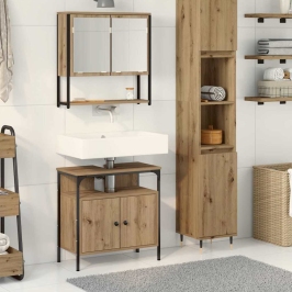2 Gabalu Vannas Istabas Mēbeļu Komplekts Artisan Oak Inženierijas Koks Vidaxl
