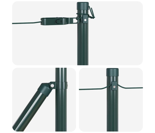 Žogu Stabu Komplekts Ar Pamatnēm 13 Pcs Zaļa Ø32Mm 70 Cm Metāls Vidaxl