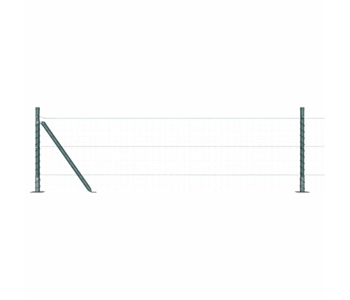 Žogu Stabu Komplekts Ar Pamatnēm 13 Pcs Zaļa Ø32Mm 70 Cm Metāls Vidaxl