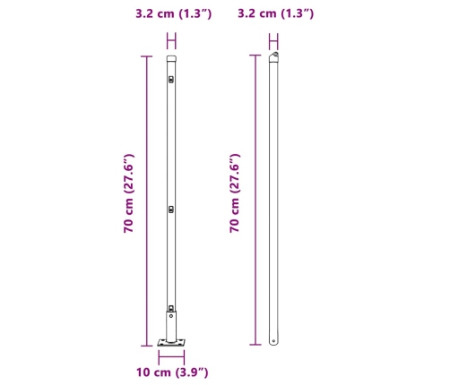 Žogu Stabu Komplekts Ar Pamatnēm 13 Pcs Zaļa Ø32Mm 70 Cm Metāls Vidaxl