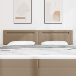 Gultas Galvgaļi Vienkāršs Dizains Kapučīno 200 Cm Mākslīgā Āda Vidaxl