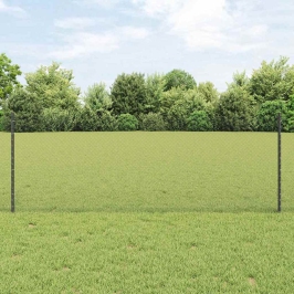 Vidaxl Žogu Stabi 5 Gabalu U-Kanāls Pelēks 80 Cm Tērauds,  Sešstūra Žogs Pelēks 0.8X10 M Tērauds Vidaxl