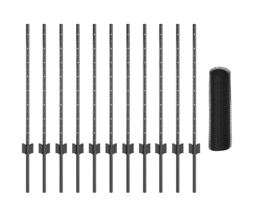 Žogs Ar Stabiem. Pelēka 0.8 X 10 M Tērauds Vidaxl