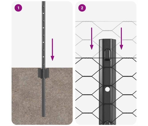 Žogs Ar Stabiem. Pelēka 0.8 X 10 M Tērauds Vidaxl