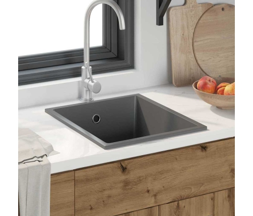 Virtuves Izlietne Ar Pārmērību Ventilāciju Pelēkajā Granītā Vidaxl