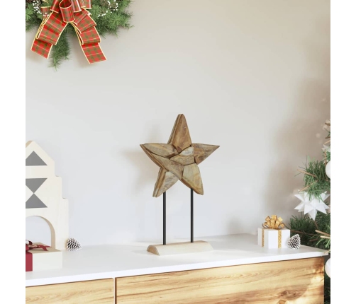 Ziemassvētku Zvaigzne Brūna 30 X 5 X 45 Cm Ciets Tekša Koks Vidaxl