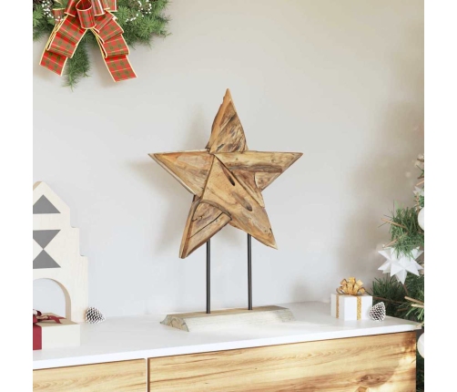 Ziemassvētku Zvaigzne Brūna 45 X 5 X 60 Cm Ciets Tekša Koks Vidaxl