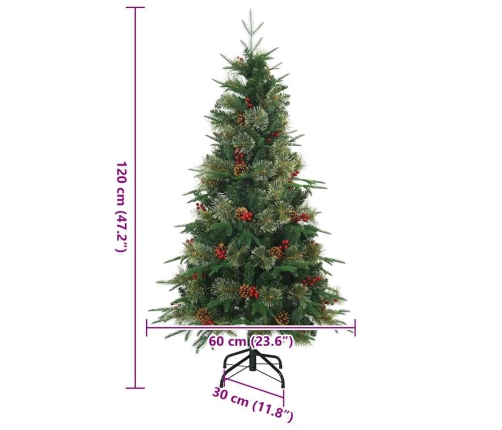 Mākslīgā Saliekamā Ziemassvētku Egle Ar Statīvu Zaļa 120 Cm Vidaxl