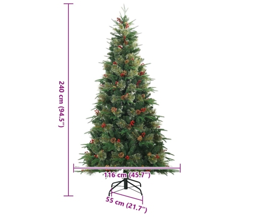Mākslīgā Saliekamā Ziemassvētku Egle Ar Statīvu Zaļa 240 Cm Vidaxl