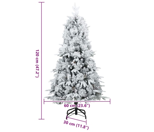 Mākslīgā Ziemassvētku Eglīte Zaļš Un Balts 120 Cm Pvc Vidaxl