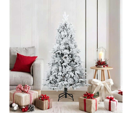 Mākslīgais Salokāmais Ziemassvētku Koks Ar Sniega Apdari Balts Vidaxl