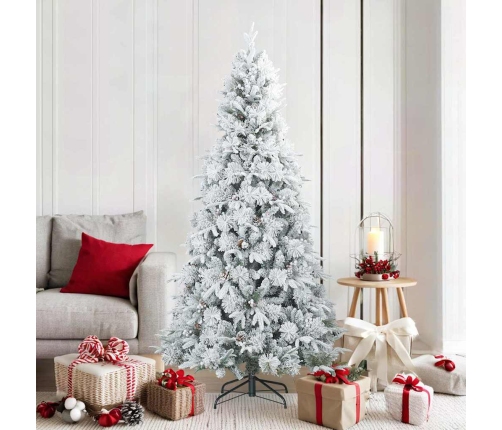 Mākslīgais Salokāmais Ziemassvētku Koks Ar Sniega Apdari Balts Vidaxl