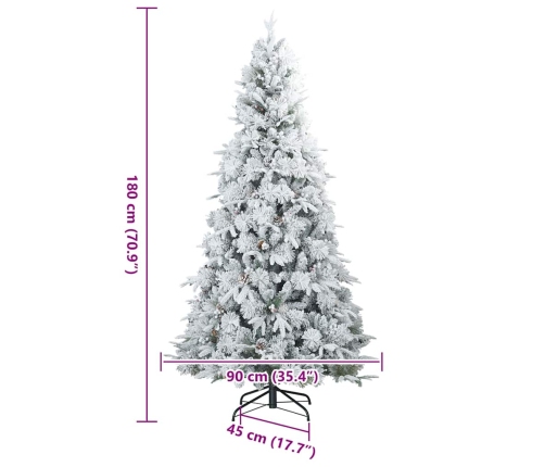 Mākslīgais Salokāmais Ziemassvētku Koks Ar Sniega Apdari Balts Vidaxl